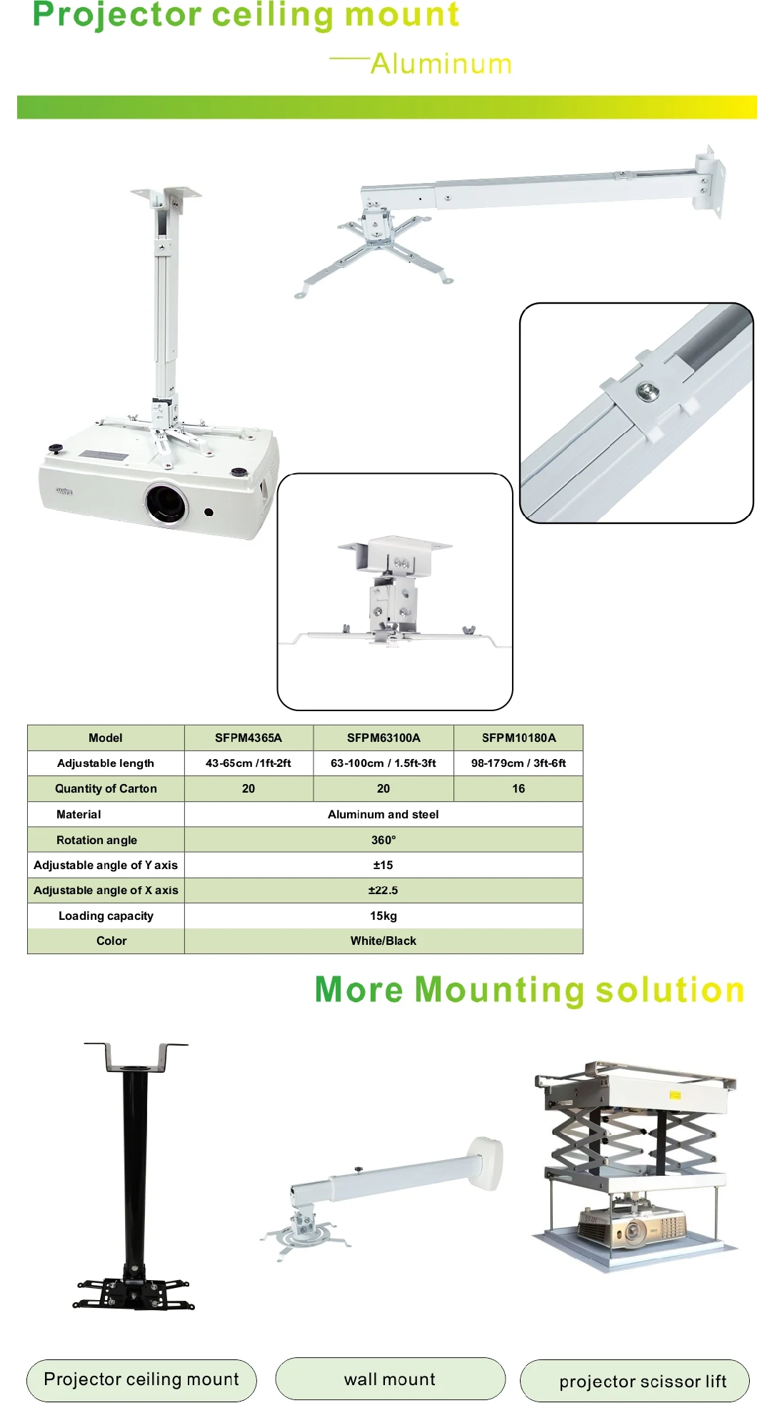 Adjustable Universal Projector Ceiling Bracket