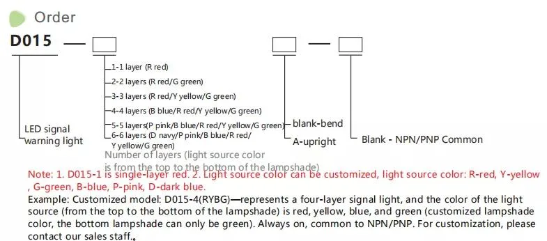 Siron D015 Three Color LED Tower Light Multi-Functional LED Signal Warning Light