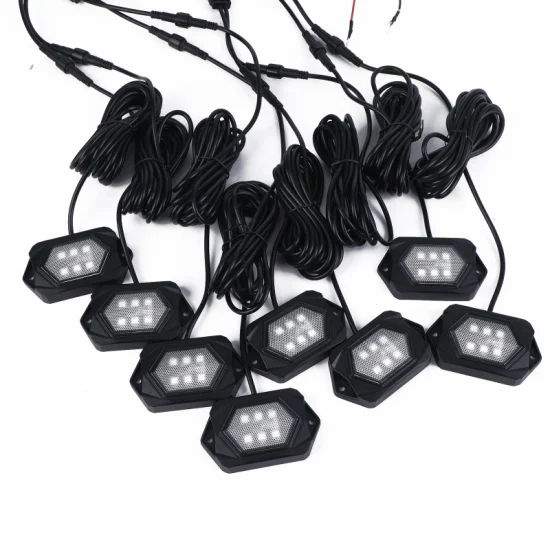 L'illuminazione automobilistica impermeabile LED Rock Lights 8 baccelli White Rock Lights con 18 mesi di garanzia