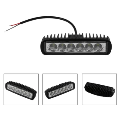 Luce da lavoro fuoristrada Spot Flood Spot 18W Luce da lavoro a LED Accessori per auto per camion ATV 4X4 SUV 12V 24V 18W Barra luminosa a LED da 6 pollici